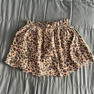 Flowy button front leopard tube top